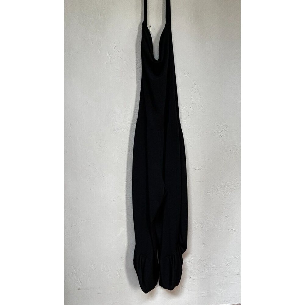 Frau Blau Women's Jumpsuit Medium Halter Square Neck Baggy Wide Leg Black